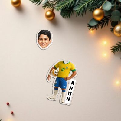 Personalized Football Player Funny Face Caricature with Shaking Head Gift for Football Player & Fans Return Gift Solar Powered Moving Head Bobblehead Figurine